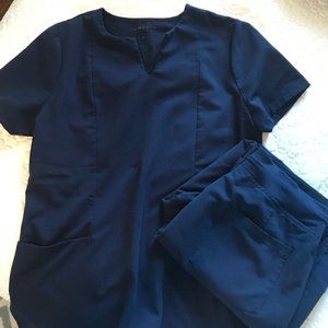 Mandala Navy Women's Small Scrub Set (shirt and pants)